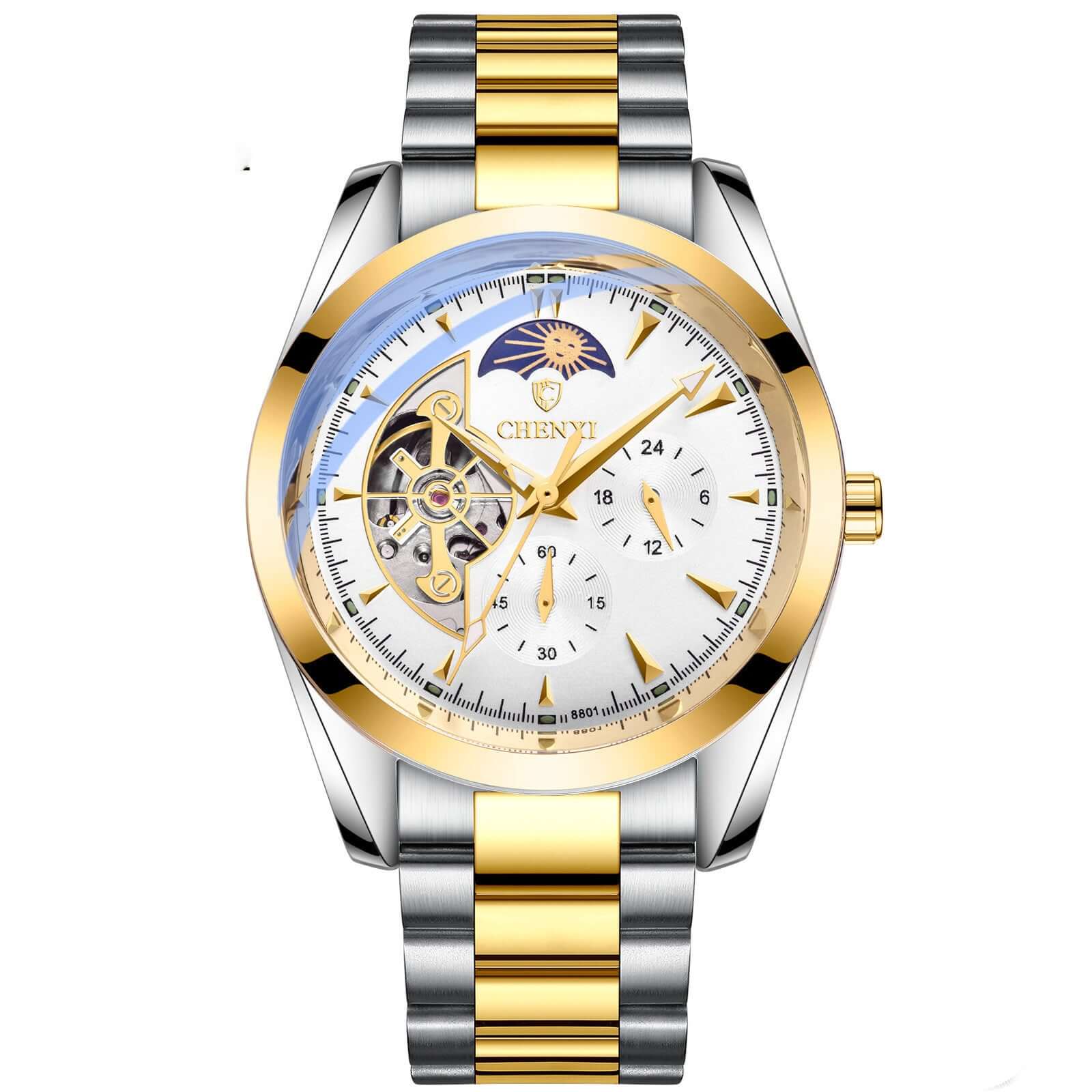 CHENXI Skeleton Automatic Watch Men