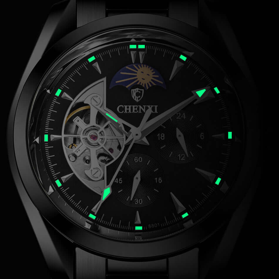 CHENXI Skeleton Automatic Watch Men
