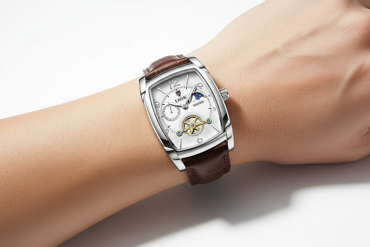LIGE Tourbillon Mechanical Watch for Men