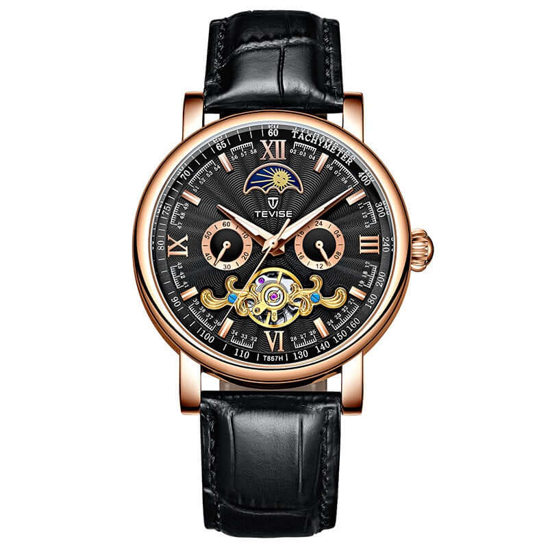 TEVISE Slim Mechanical Watch with Calendar