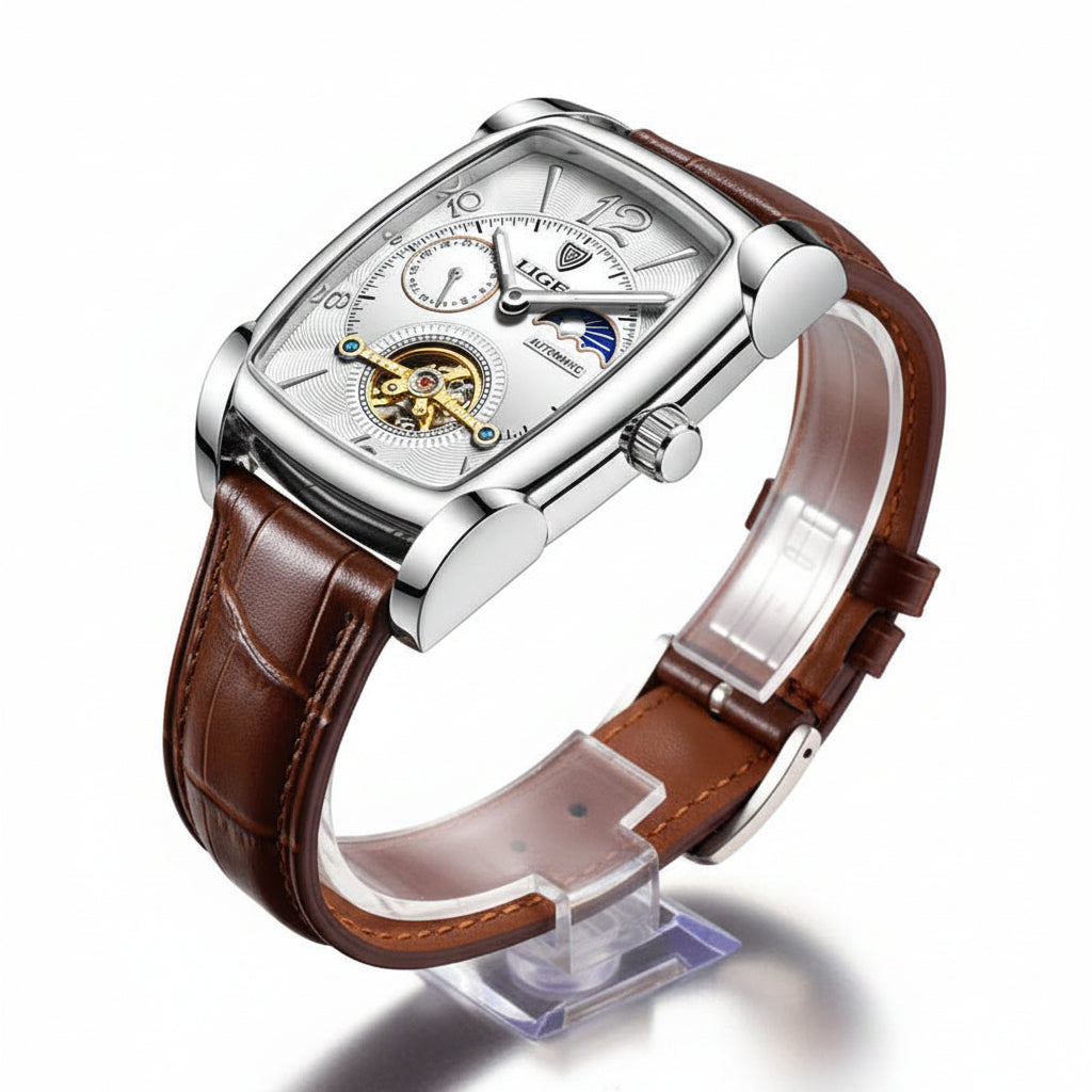 LIGE Tourbillon Mechanical Watch for Men