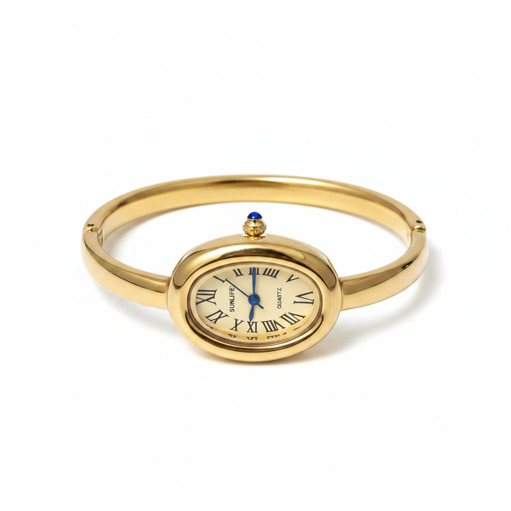 Oval Roman-SUNLIFEX Armbanduhr – Vintage-Eleganz mit zeitlosem Charme