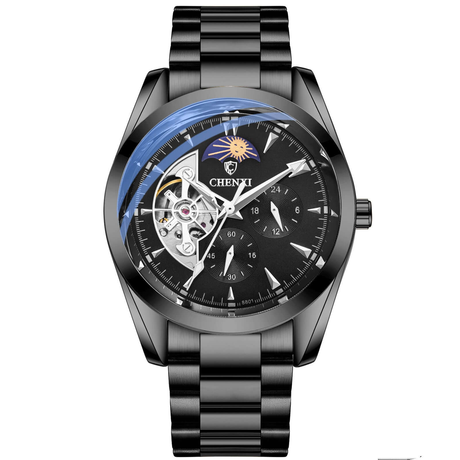 CHENXI Skeleton Automatic Watch Men