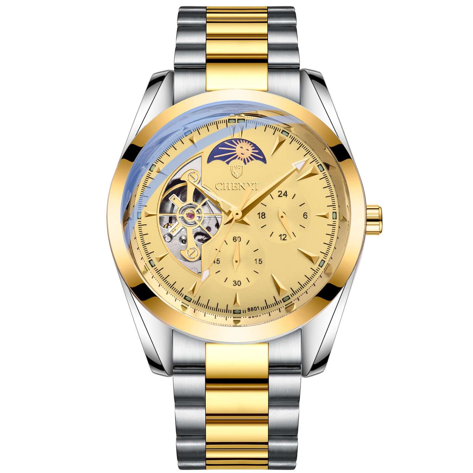 CHENXI Skeleton Automatic Watch Men