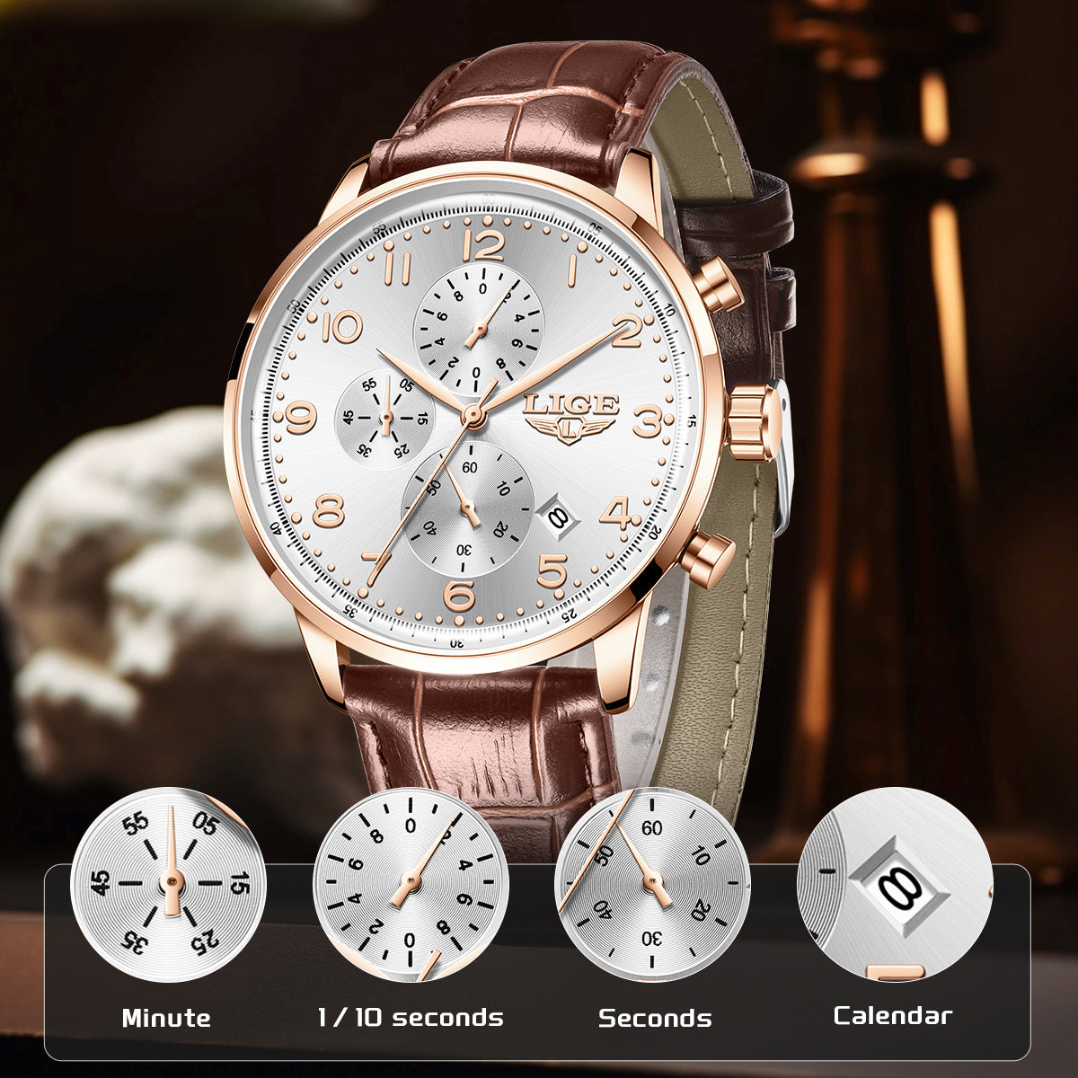 LIGE Mechanical Watch for Men