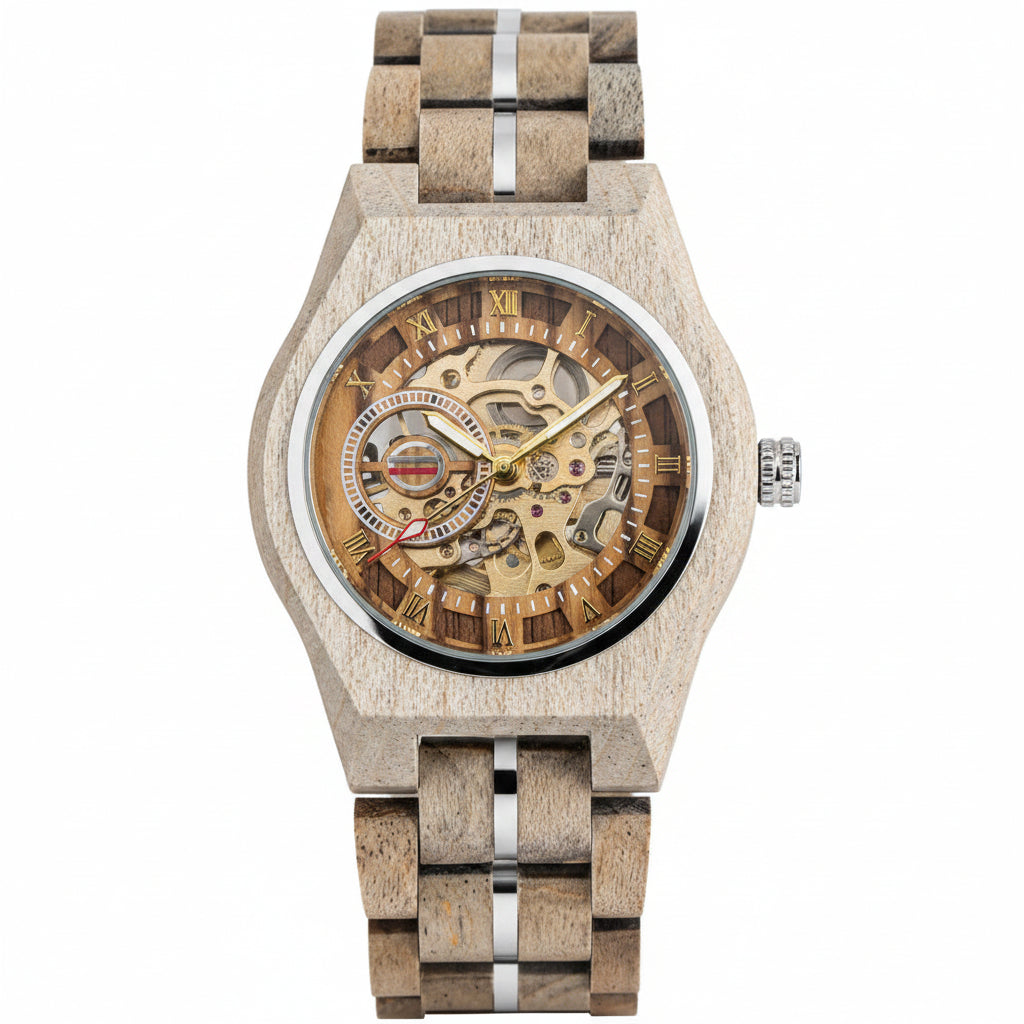 Skelettierte Mechanische Uhr mit römischen Ziffern – Klassische Uhrmacherkunst