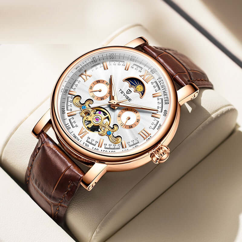 TEVISE Slim Mechanical Watch with Calendar
