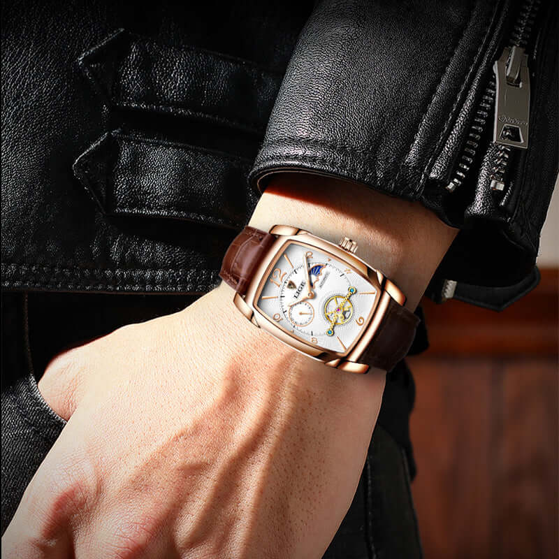 LIGE Tourbillon Mechanical Watch for Men