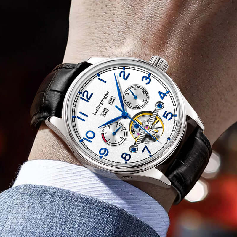 LUOLiNGONGJUE Stainless Steel Mechanical Watch for Men