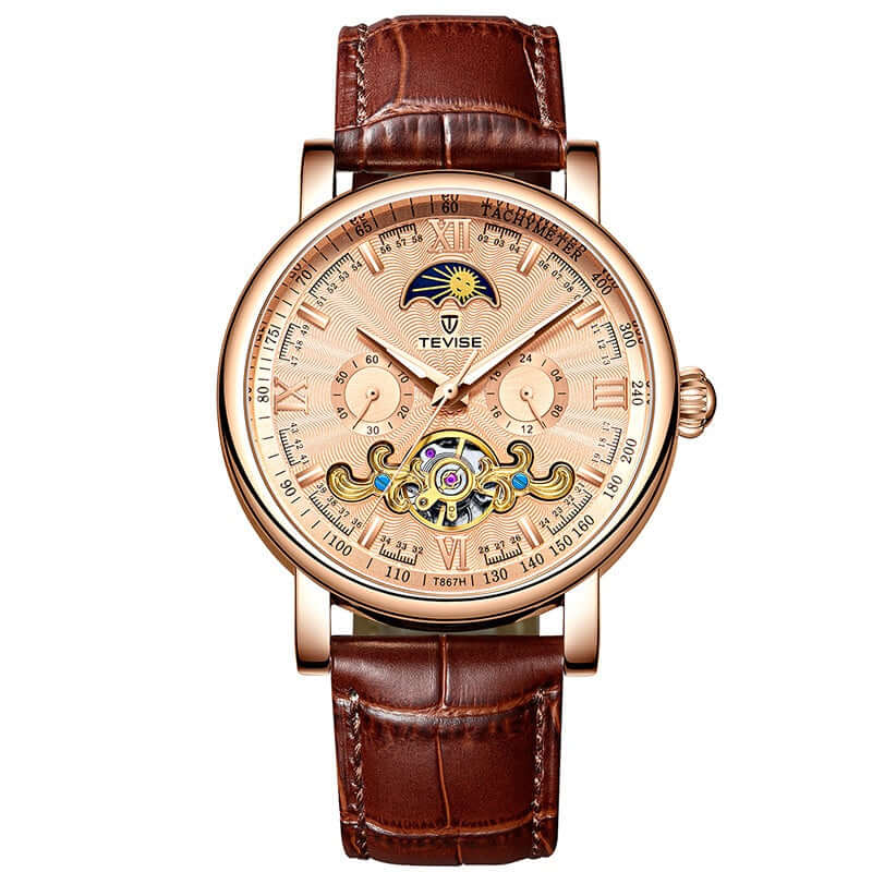 TEVISE Slim Mechanical Watch with Calendar