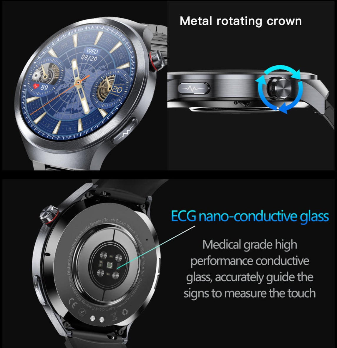 Smartwatch mit AMOLED Display – Moderne Technologie trifft stilvolles Design