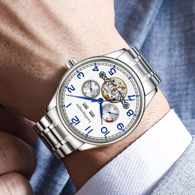 LUOLiNGONGJUE Stainless Steel Mechanical Watch for Men