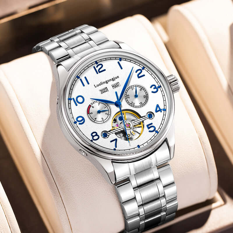 LUOLiNGONGJUE Stainless Steel Mechanical Watch for Men