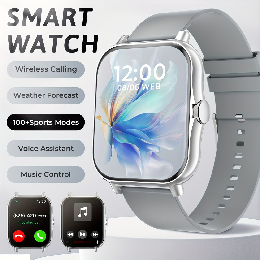 Smart Watch - Wireless Calling, Music Play